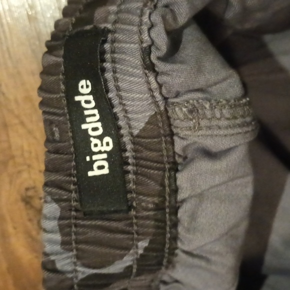 Big Dude Grey Camo Cargo Straight Leg Cotton Pants A34 - Picture 5 of 7